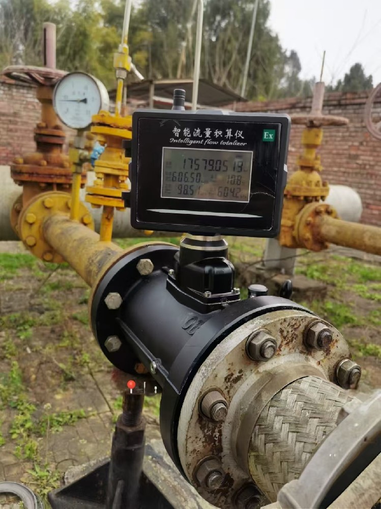 智能流量積算儀測(cè)量氣體流量現(xiàn)場(chǎng)使用圖